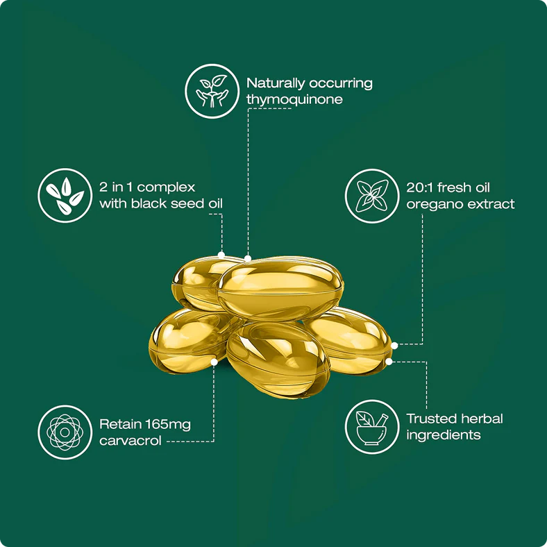 ORGATICS OREGANO & BLACK SEED OIL - ELIMINATES NAIL FUNGUS