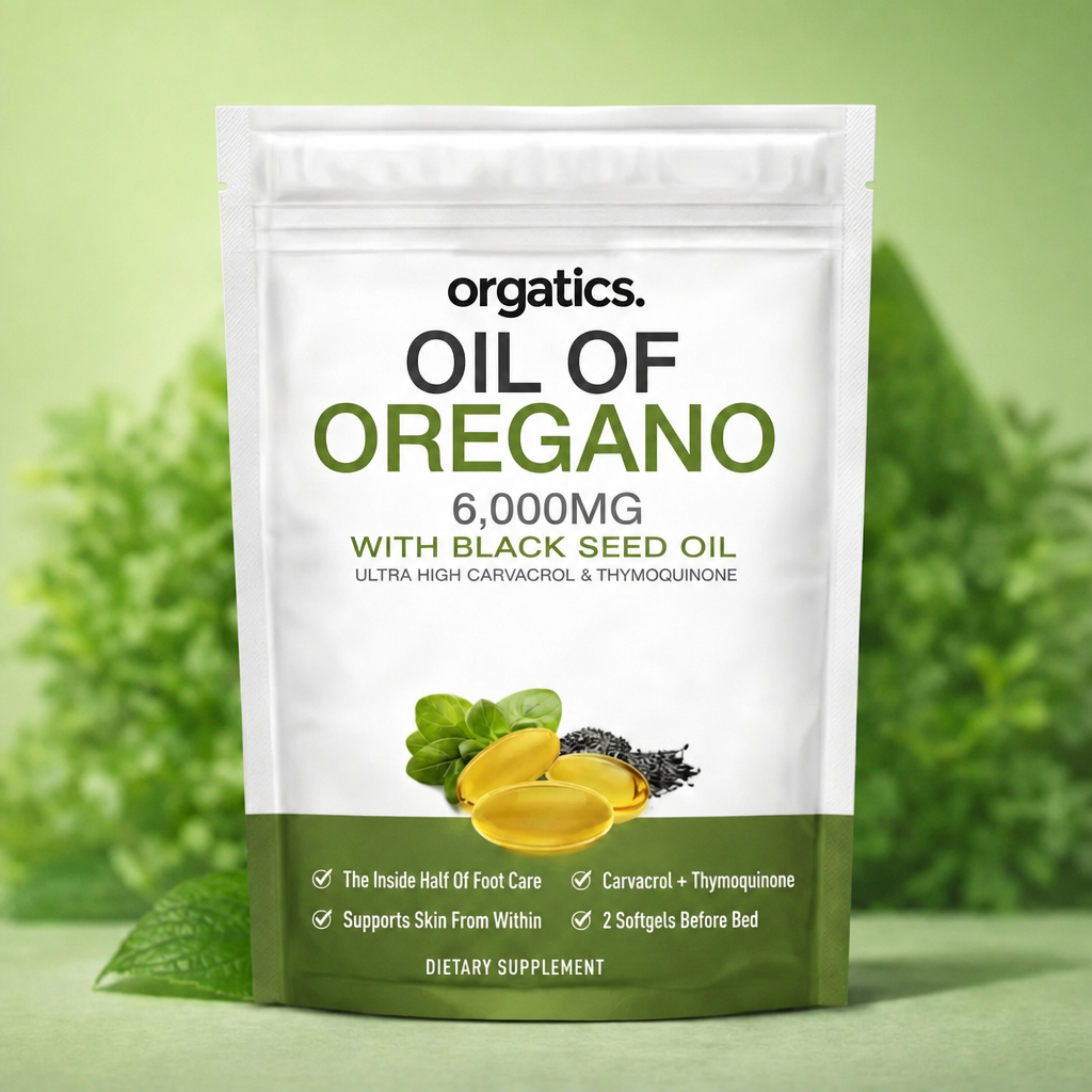 ORGATICS OREGANO & BLACK SEED OIL - FOR CRACKED HEELS & DRY SKIN SUPPORT