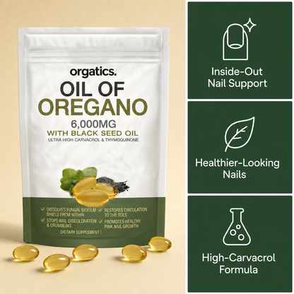 ORGATICS OREGANO & BLACK SEED OIL - ELIMINATES NAIL FUNGUS