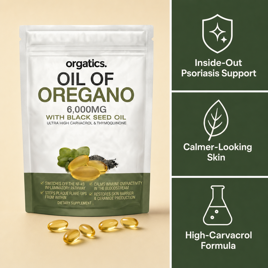 ORGATICS OREGANO & BLACK SEED OIL — CLEARS PSORIASIS FROM THE INSIDE OUT