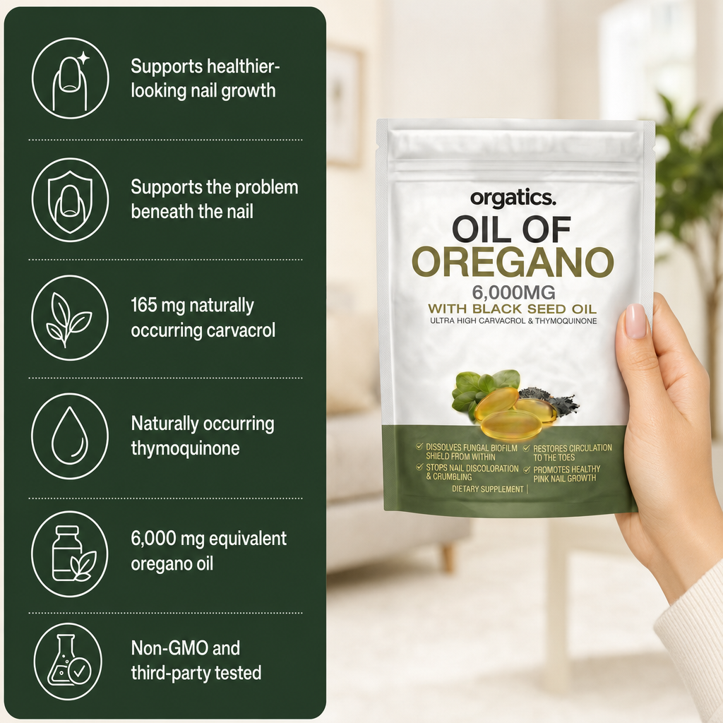 ORGATICS OREGANO & BLACK SEED OIL - ELIMINATES NAIL FUNGUS