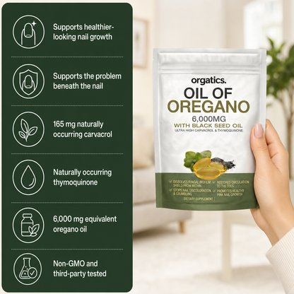 ORGATICS OREGANO & BLACK SEED OIL - ELIMINATES NAIL FUNGUS