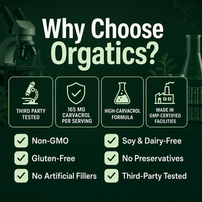 ORGATICS OREGANO & BLACK SEED OIL - CALMS ROSACEA FROM THE INSIDE OUT