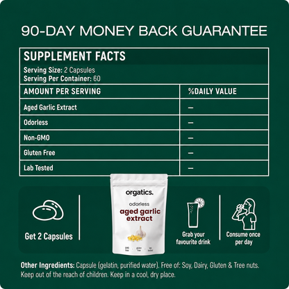 ORGATICS ODORLESS AGED GARLIC EXTRACT - FOR SPIDER VEINS SUPPORT