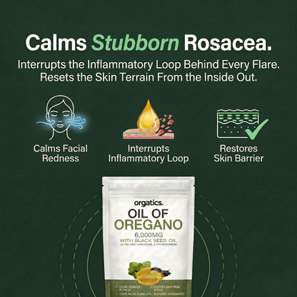ORGATICS OREGANO & BLACK SEED OIL - CALMS ROSACEA FROM THE INSIDE OUT