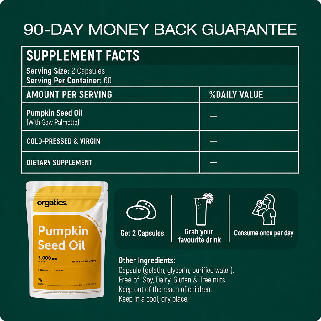 ORGATICS PUMPKIN SEED OIL COMPLEX - FOR CREPEY ARMS AND CHEST SUPPORT