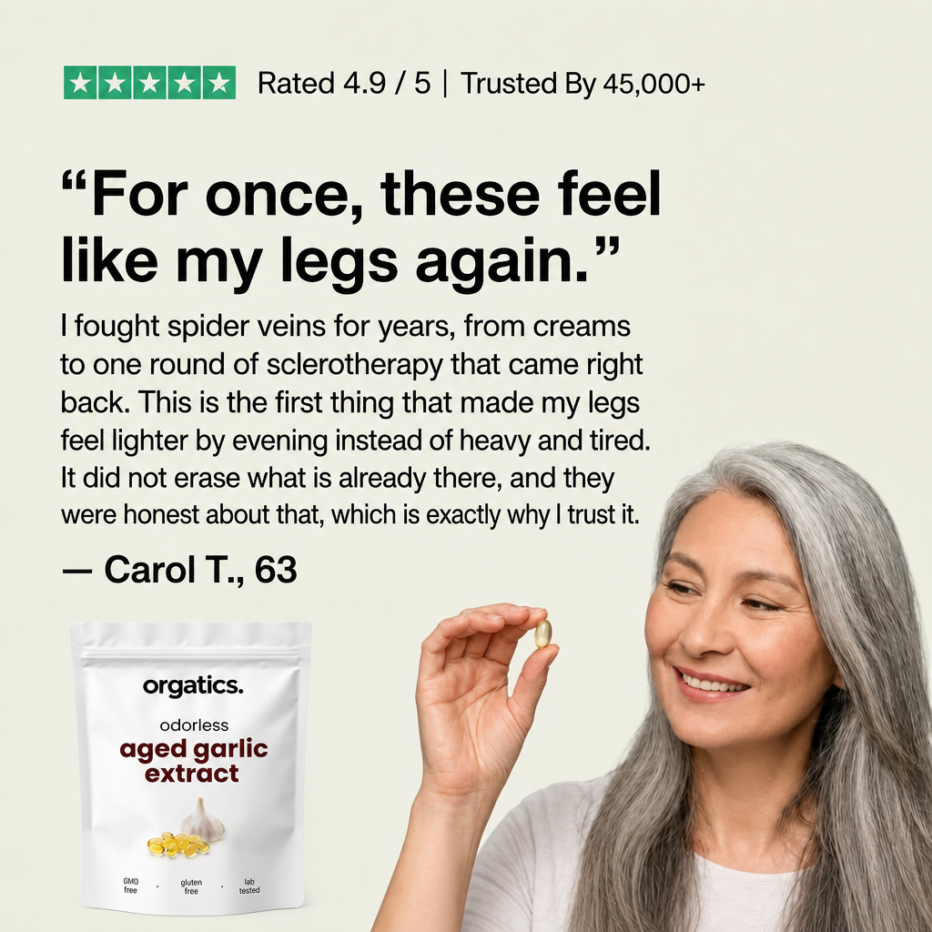 ORGATICS ODORLESS AGED GARLIC EXTRACT - FOR SPIDER VEINS SUPPORT
