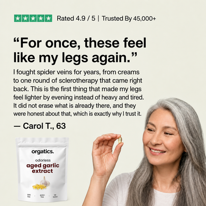 ORGATICS ODORLESS AGED GARLIC EXTRACT - FOR SPIDER VEINS SUPPORT