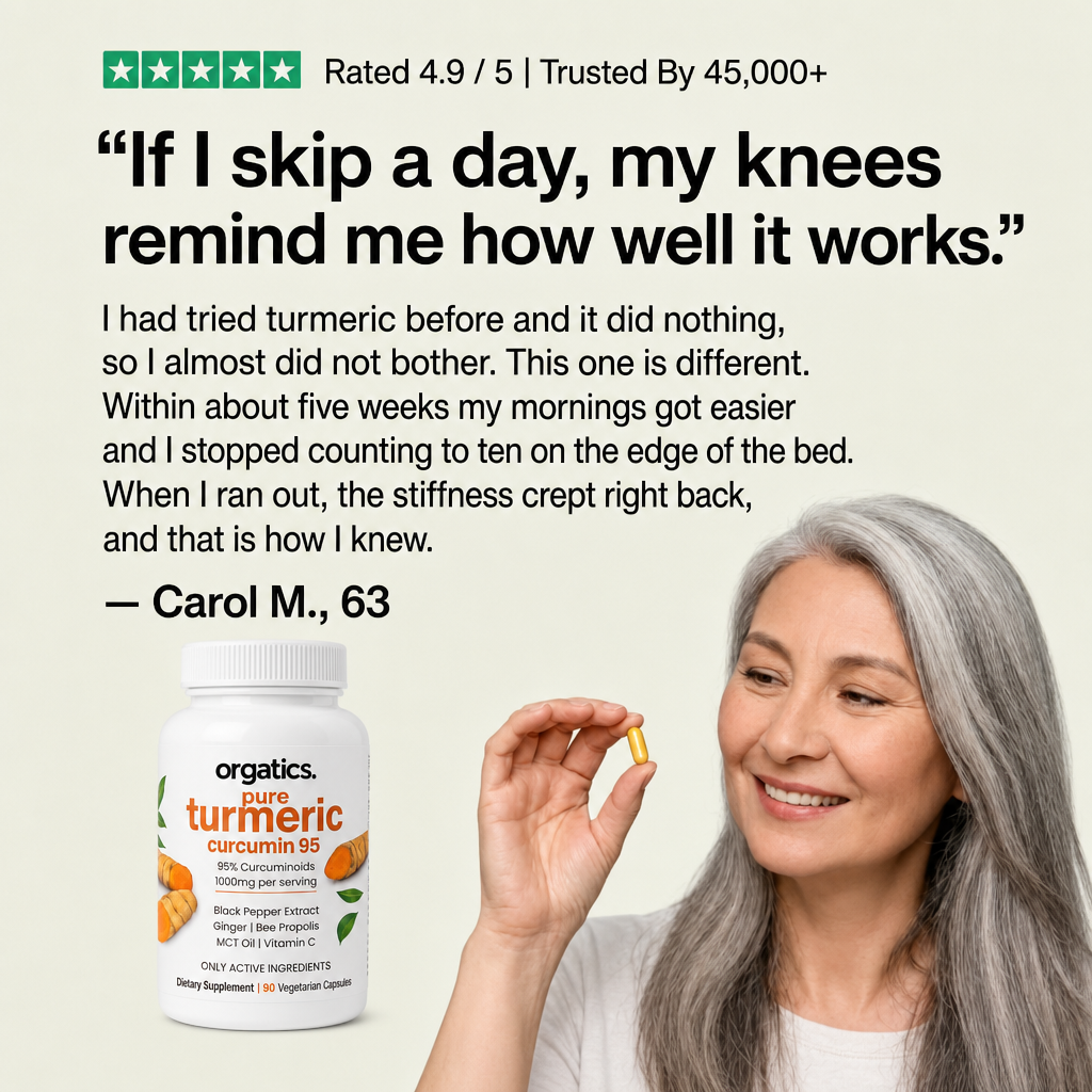 ORGATICS TURMERIC CURCUMIN - FOR JOINT PAIN / CHRONIC INFLAMMATION ANGLE SUPPORT