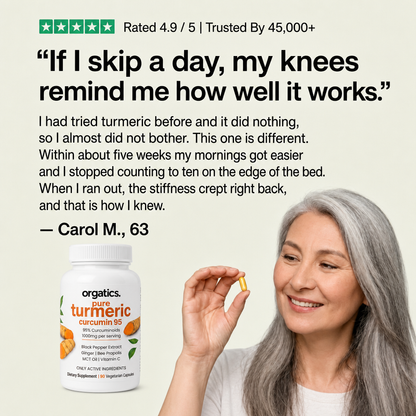 ORGATICS TURMERIC CURCUMIN - FOR JOINT PAIN / CHRONIC INFLAMMATION ANGLE SUPPORT