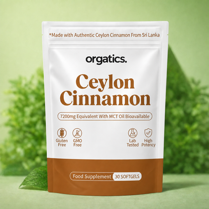 ORGATICS CEYLON CINNAMON & MCT OIL - FOR SUGAR BELLY SUPPORT