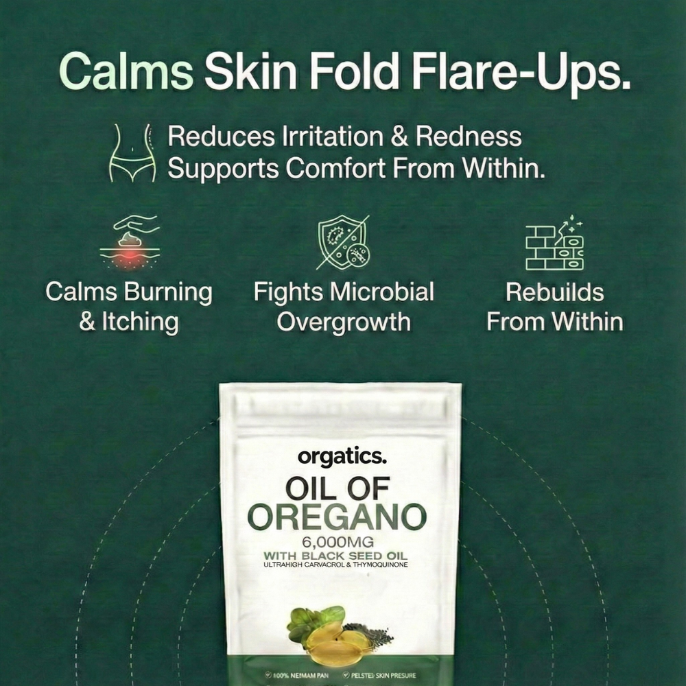 ORGATICS OREGANO & BLACK SEED OIL - BREAKS THE UNDER-BREAST IRRITATION CYCLE