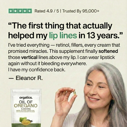 ORGATICS OREGANO & BLACK SEED OIL - SOFTENS STUBBORN LIP LINES FROM WITHIN