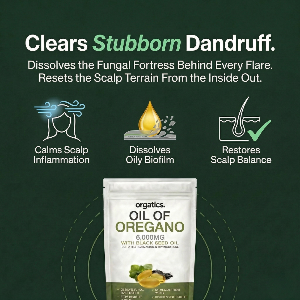 ORGATICS OREGANO & BLACK SEED OIL — ELIMINATES STUBBORN DANDRUFF