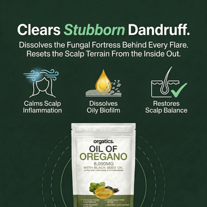 ORGATICS OREGANO & BLACK SEED OIL — ELIMINATES STUBBORN DANDRUFF