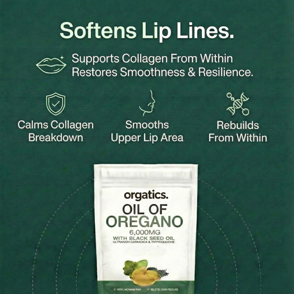 ORGATICS OREGANO & BLACK SEED OIL - SOFTENS STUBBORN LIP LINES FROM WITHIN