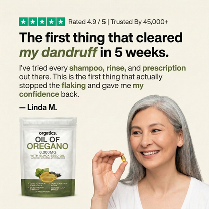 ORGATICS OREGANO & BLACK SEED OIL — ELIMINATES STUBBORN DANDRUFF