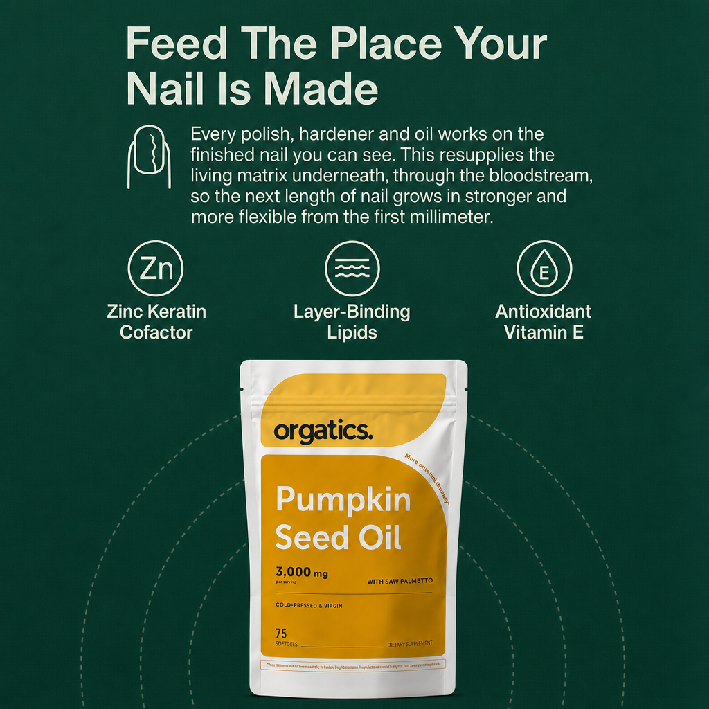 ORGATICS PUMPKIN SEED OIL COMPLEX - FOR BRITTLE, SPLITTING NAILS SUPPORT