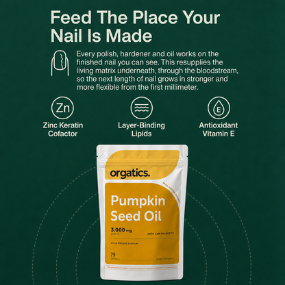 ORGATICS PUMPKIN SEED OIL COMPLEX - FOR BRITTLE, SPLITTING NAILS SUPPORT