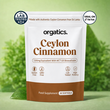 ORGATICS CEYLON CINNAMON & MCT OIL - FOR WHITE TONGUE / RED PALATE UNDER DENTURES SUPPORT