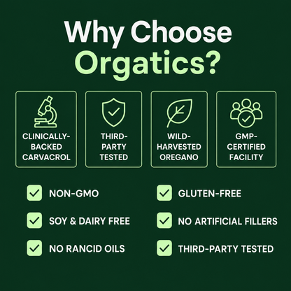 ORGATICS OREGANO & BLACK SEED OIL - FOR A FLATTER, LIGHTER FEELING