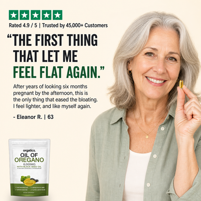 ORGATICS OREGANO & BLACK SEED OIL - FOR A FLATTER, LIGHTER FEELING