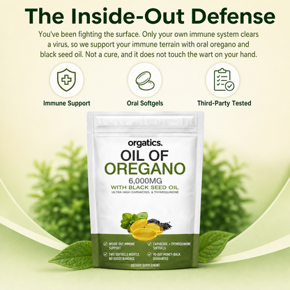 ORGATICS OREGANO & BLACK SEED OIL - FOR HAND WARTS & IMMUNE SUPPORT