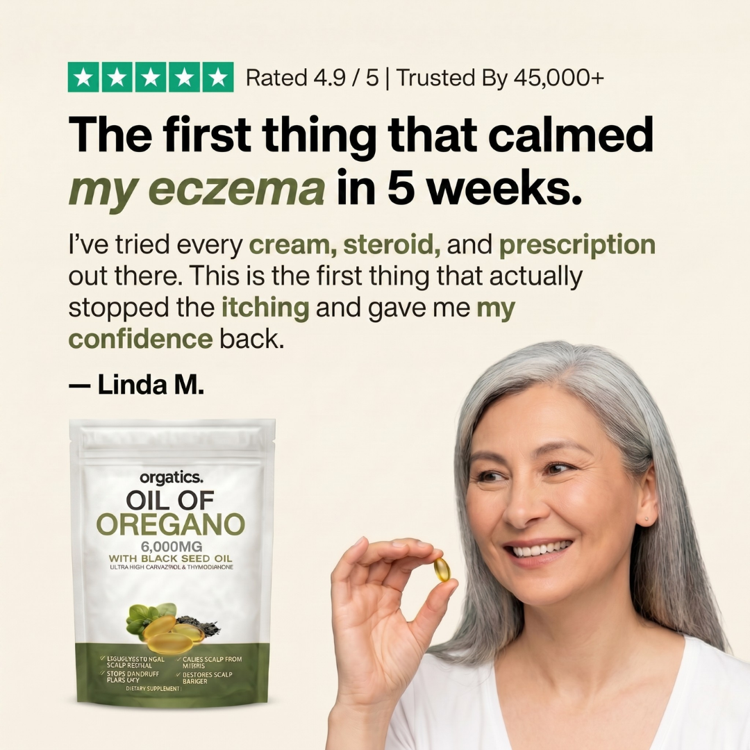 ORGATICS OREGANO & BLACK SEED OIL - CALMS ECZEMA FROM THE INSIDE OUT