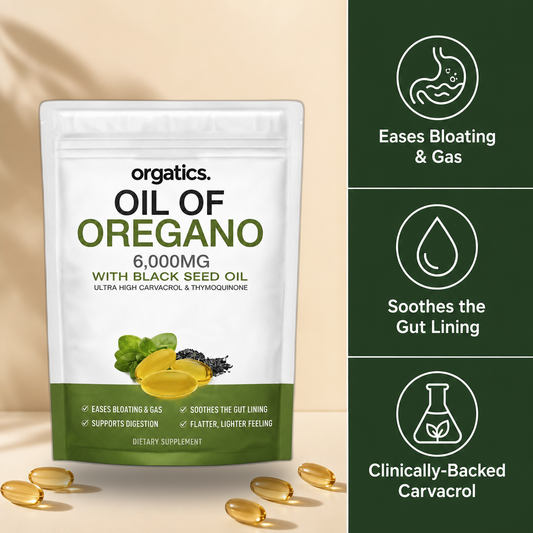 ORGATICS OREGANO & BLACK SEED OIL - FOR A FLATTER, LIGHTER FEELING