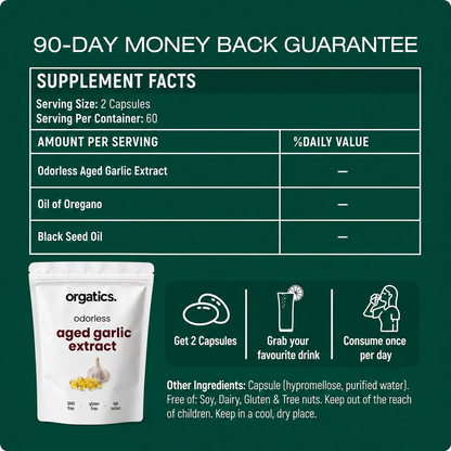ORGATICS AGED GARLIC EXTRACT - FOR HEMORRHOIDS SUPPORT