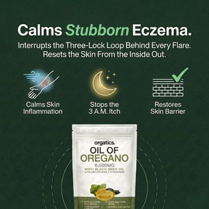 ORGATICS OREGANO & BLACK SEED OIL - CALMS ECZEMA FROM THE INSIDE OUT