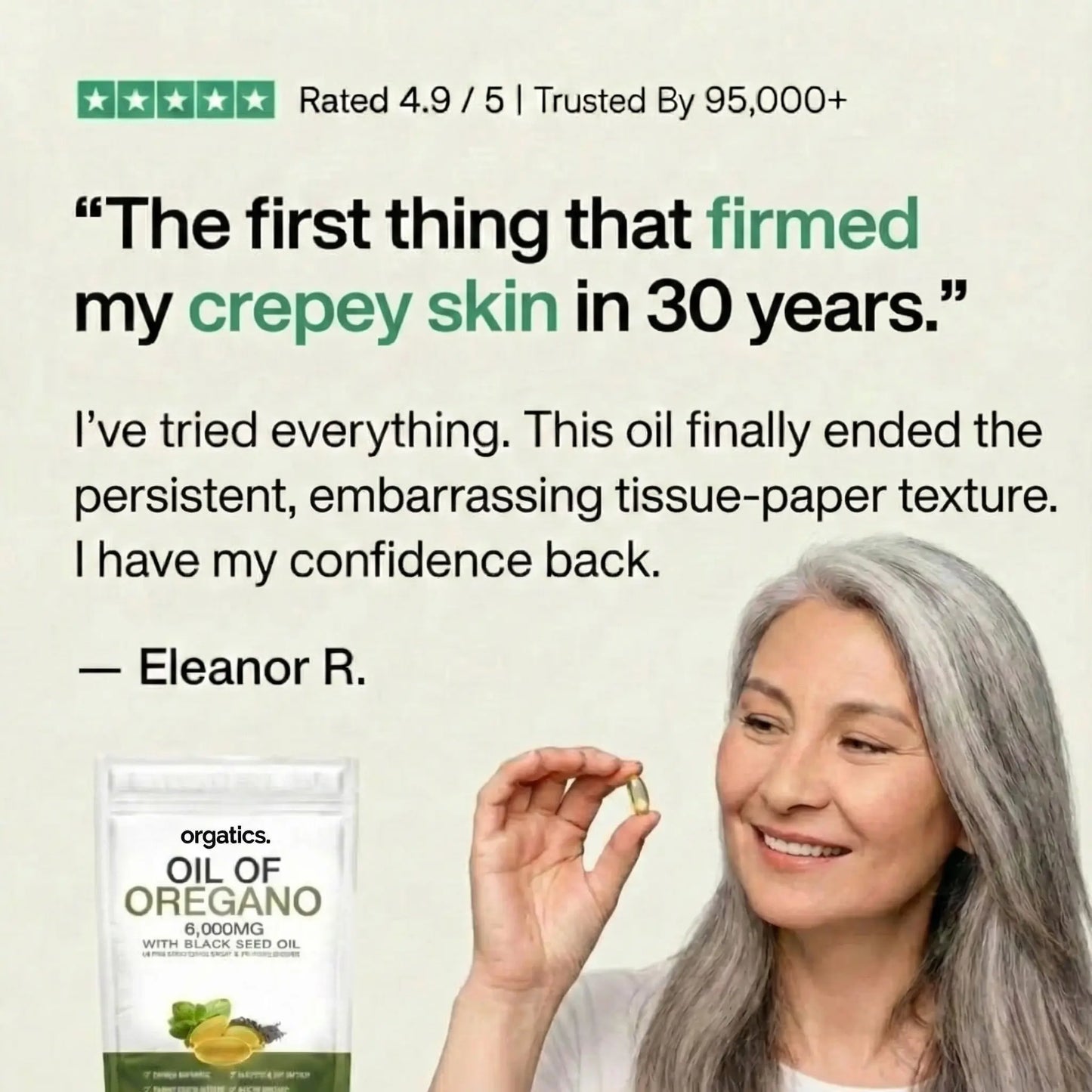 ORGATICS OREGANO & BLACK SEED OIL - ELIMINATES CREPEY SKIN