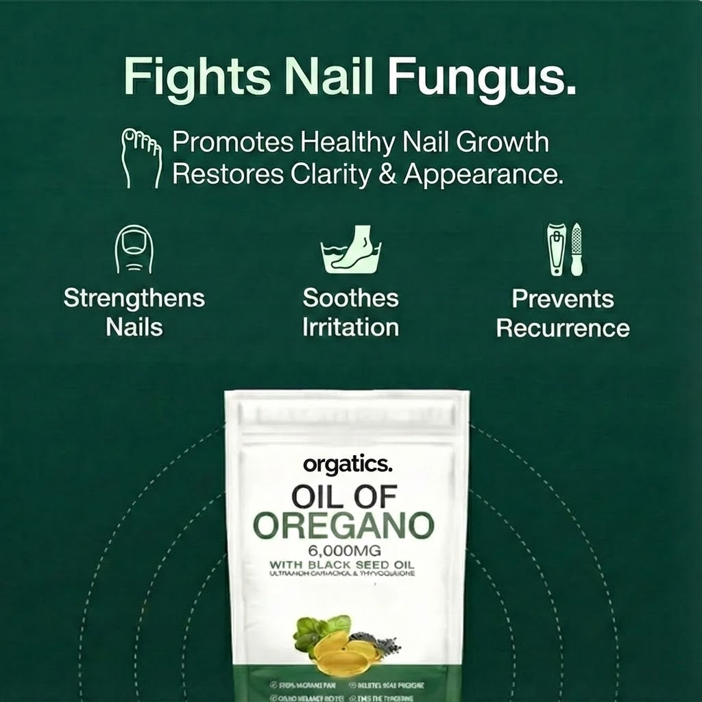 ORGATICS OREGANO & BLACK SEED OIL - ELIMINATES NAIL FUNGUS