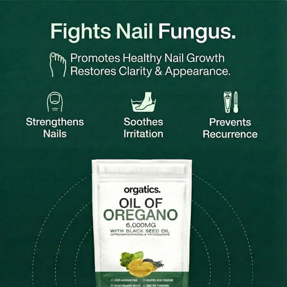 ORGATICS OREGANO & BLACK SEED OIL - ELIMINATES NAIL FUNGUS