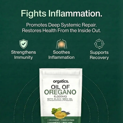 ORGATICS OREGANO & BLACK SEED OIL - 6 BAG BUNDLE