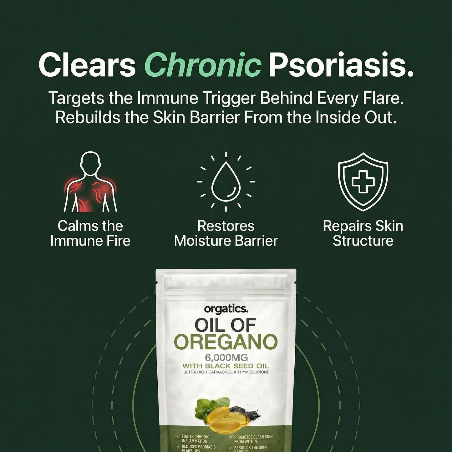 ORGATICS OREGANO & BLACK SEED OIL — CLEARS PSORIASIS FROM THE INSIDE OUT