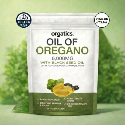 ORGATICS OREGANO & BLACK SEED OIL — CLEARS CHRONIC MUCUS BUILDUP