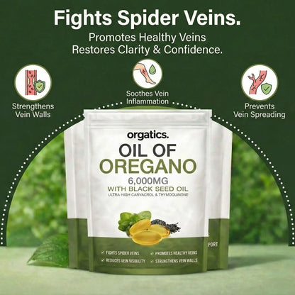 ORGATICS OREGANO & BLACK SEED OIL - FADES SPIDER VEINS