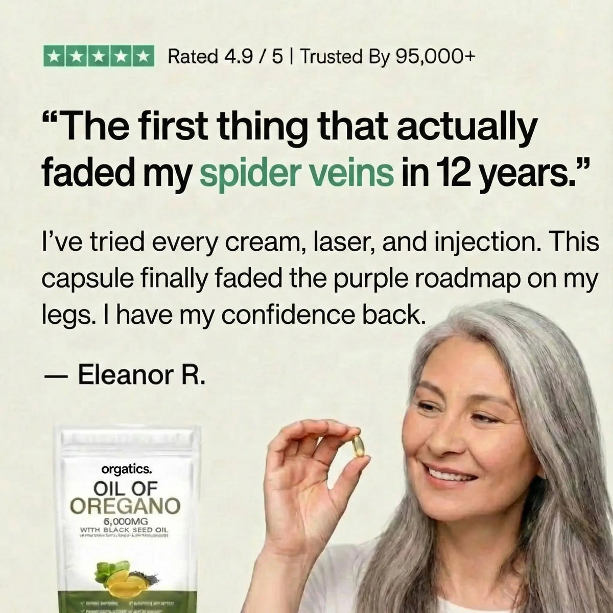 ORGATICS OREGANO & BLACK SEED OIL - FADES SPIDER VEINS