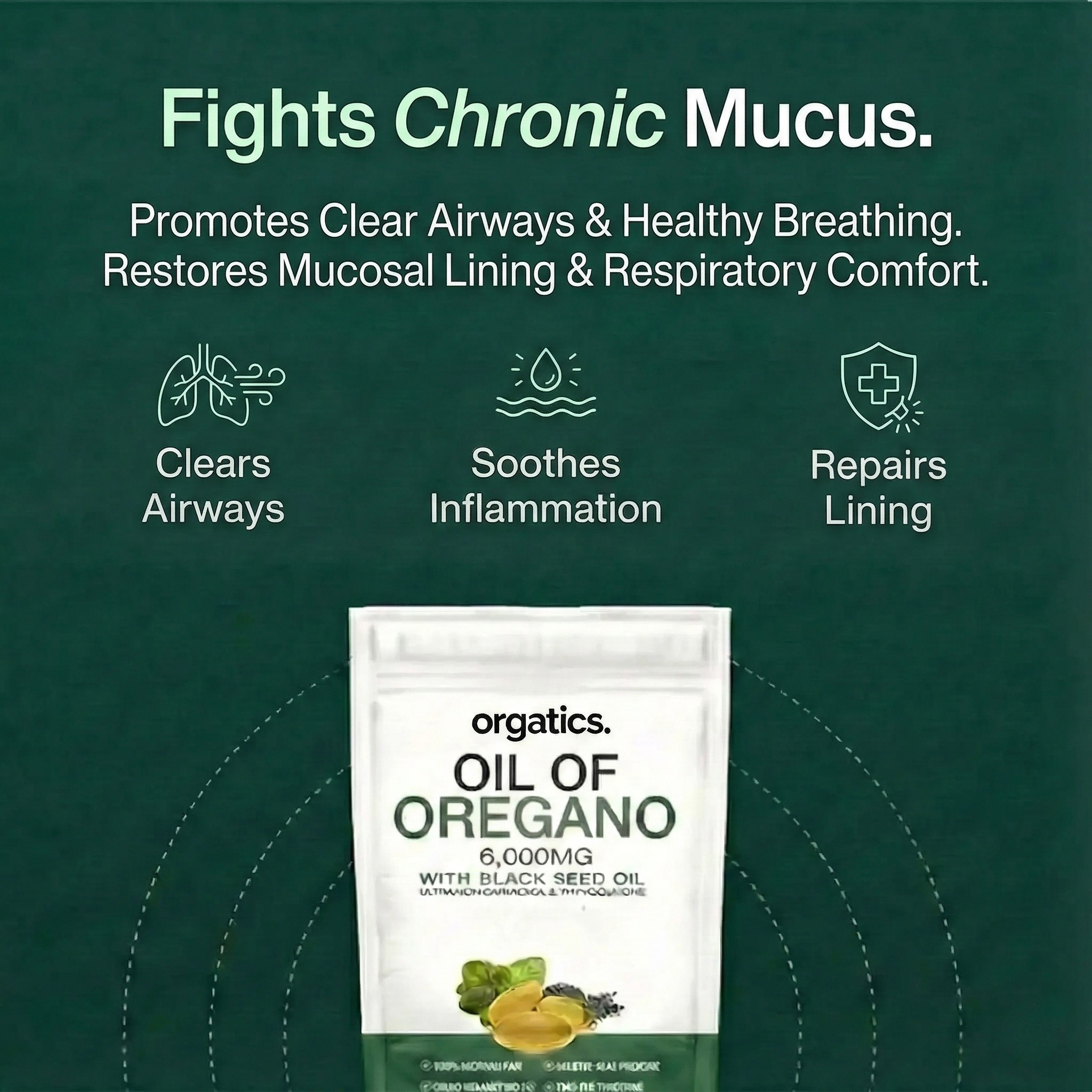 ORGATICS OREGANO & BLACK SEED OIL — CLEARS CHRONIC MUCUS BUILDUP
