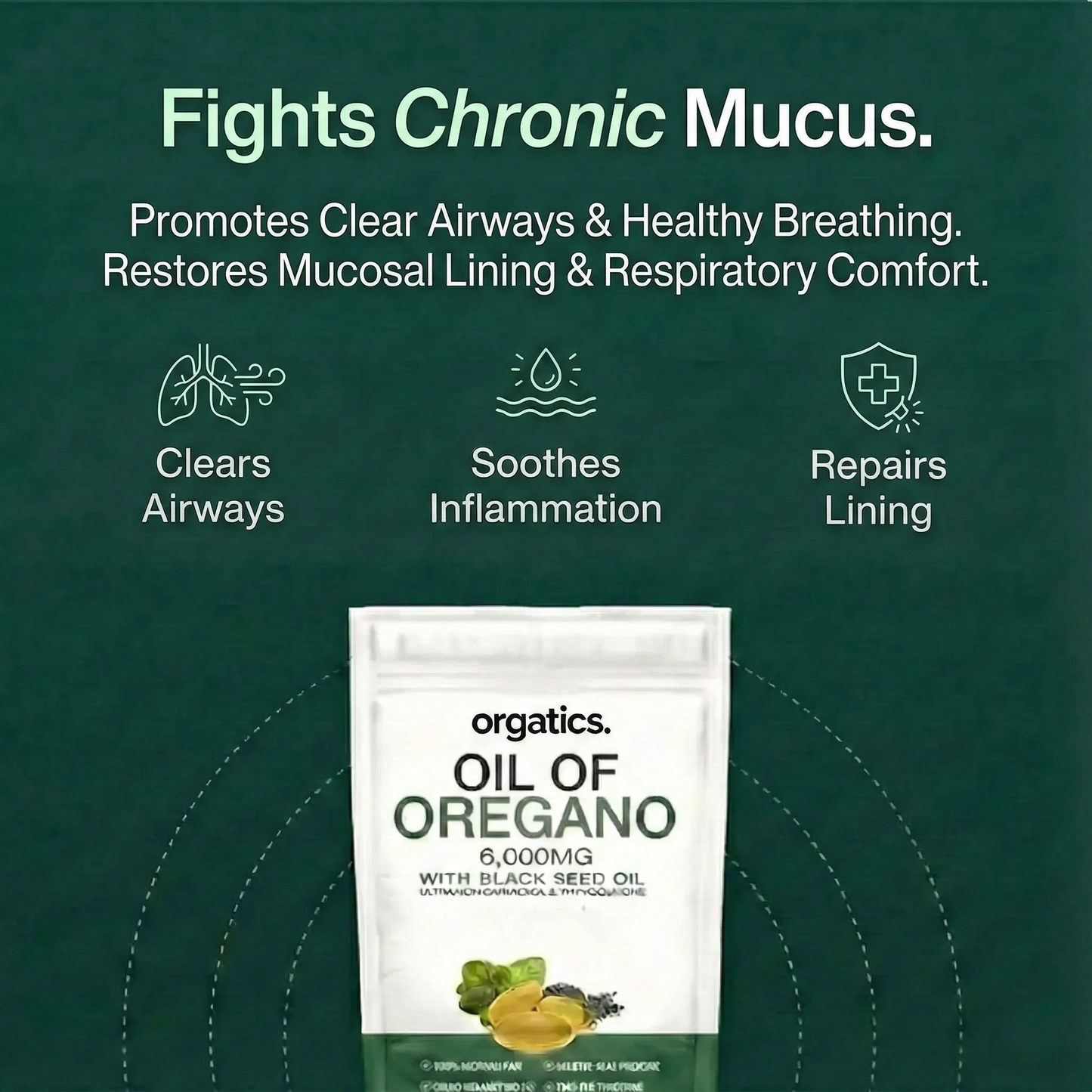 ORGATICS OREGANO & BLACK SEED OIL — CLEARS CHRONIC MUCUS BUILDUP