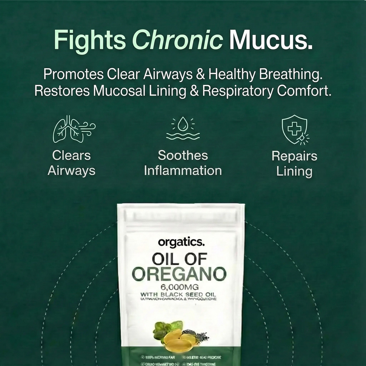 ORGATICS OREGANO & BLACK SEED OIL — CLEARS CHRONIC MUCUS BUILDUP