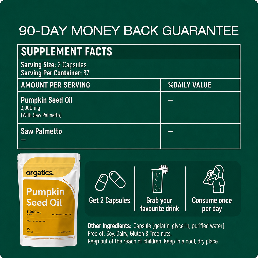 ORGATICS PUMPKIN SEED OIL COMPLEX - FOR BRITTLE, SPLITTING NAILS SUPPORT