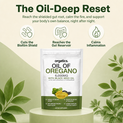 ORGATICS OREGANO & BLACK SEED OIL - FOR CANDIDA & GUT BALANCE
