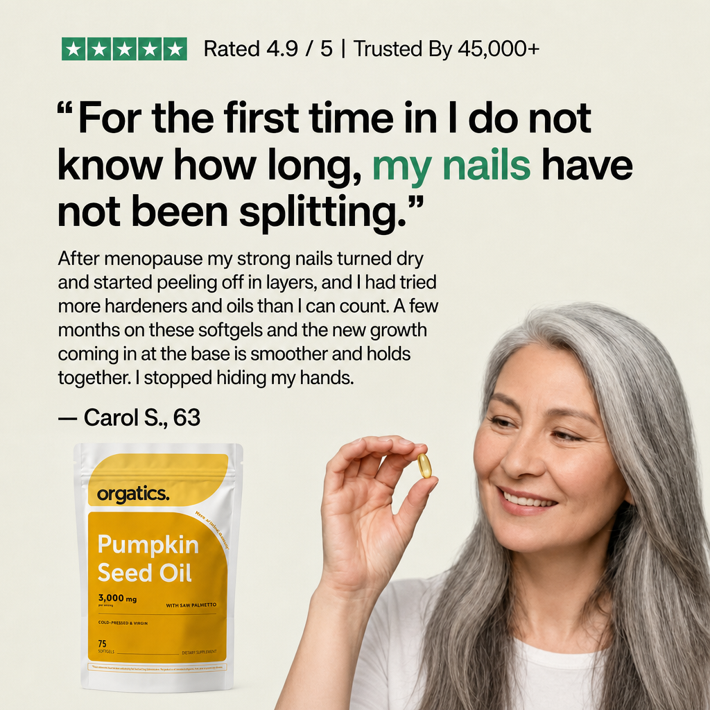 ORGATICS PUMPKIN SEED OIL COMPLEX - FOR BRITTLE, SPLITTING NAILS SUPPORT