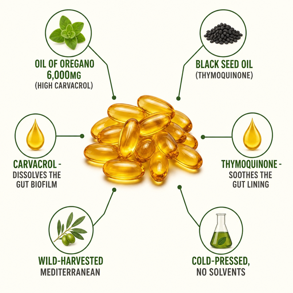 ORGATICS OREGANO & BLACK SEED OIL - FOR A FLATTER, LIGHTER FEELING