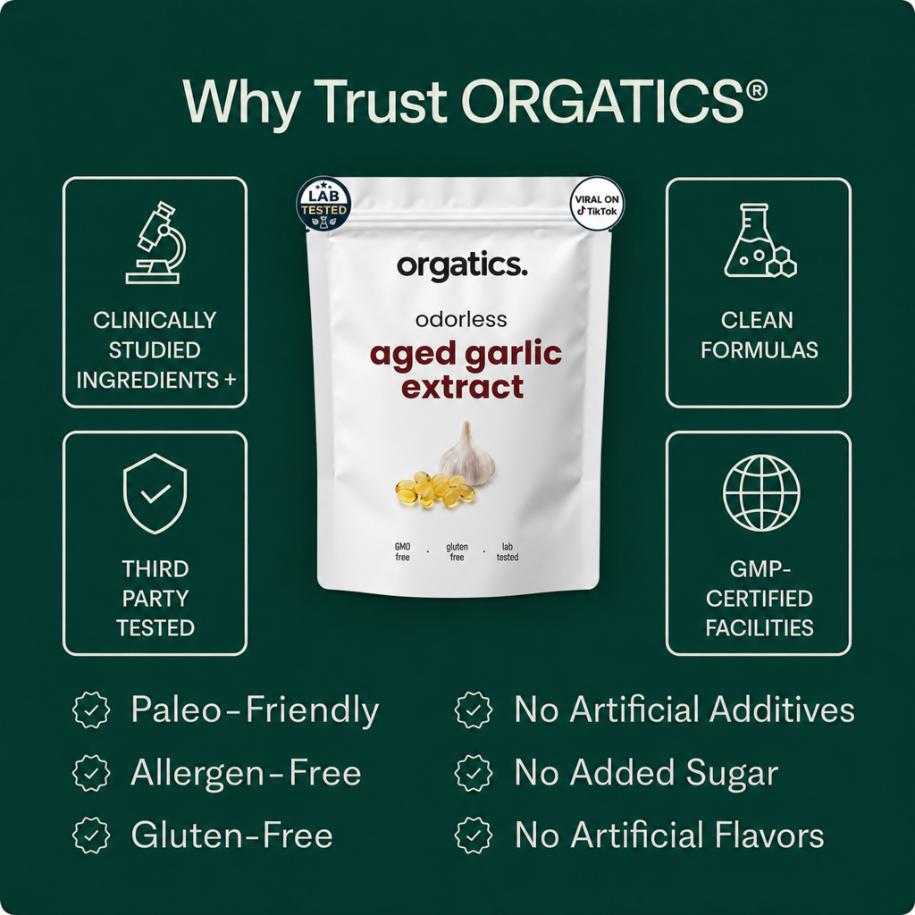 ORGATICS ODORLESS AGED GARLIC EXTRACT - FOR SPIDER VEINS SUPPORT