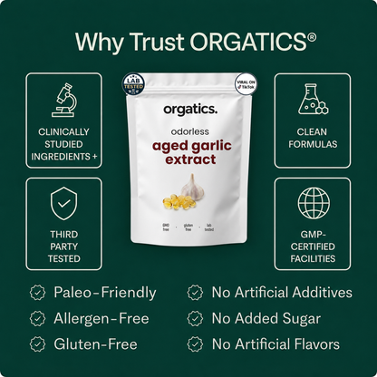 ORGATICS ODORLESS AGED GARLIC EXTRACT - FOR SPIDER VEINS SUPPORT